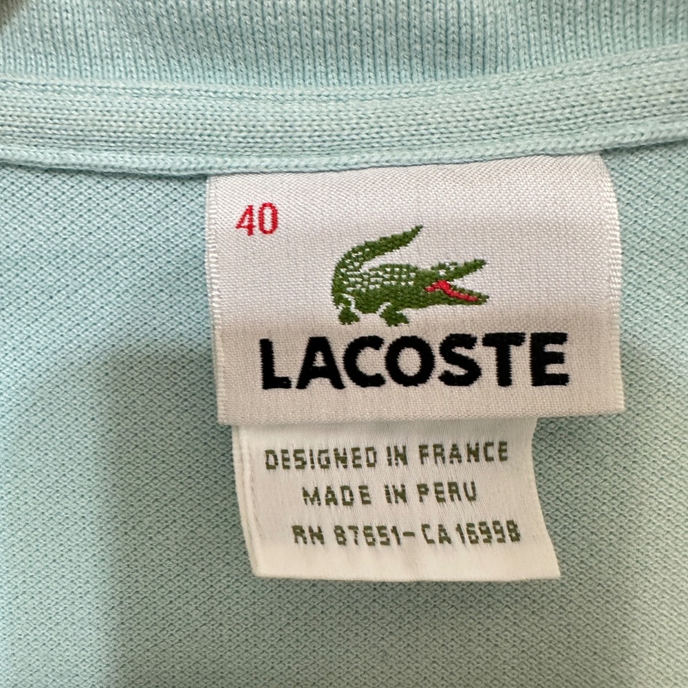 Lacoste Mesh Mini Pique Polo Dress Womens 40 / M Aqua Tennis Court Preppy Resort - Picture 5 of 8